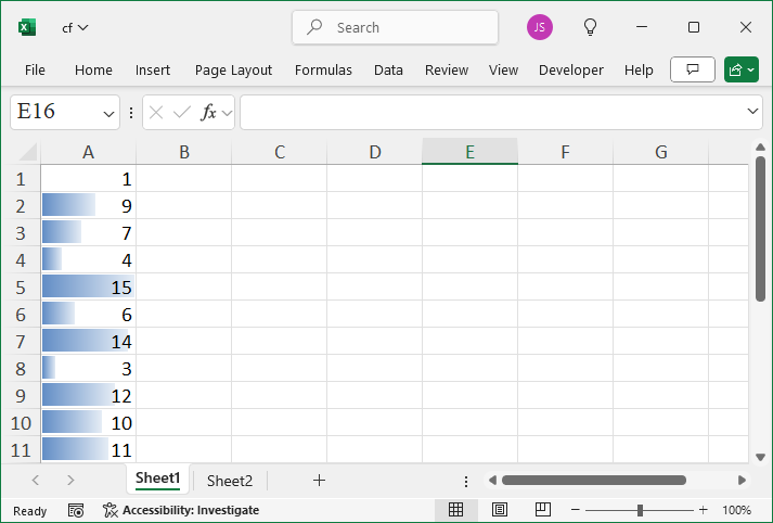 Show Data With Conditional Formating Data Bars Using xlwings
